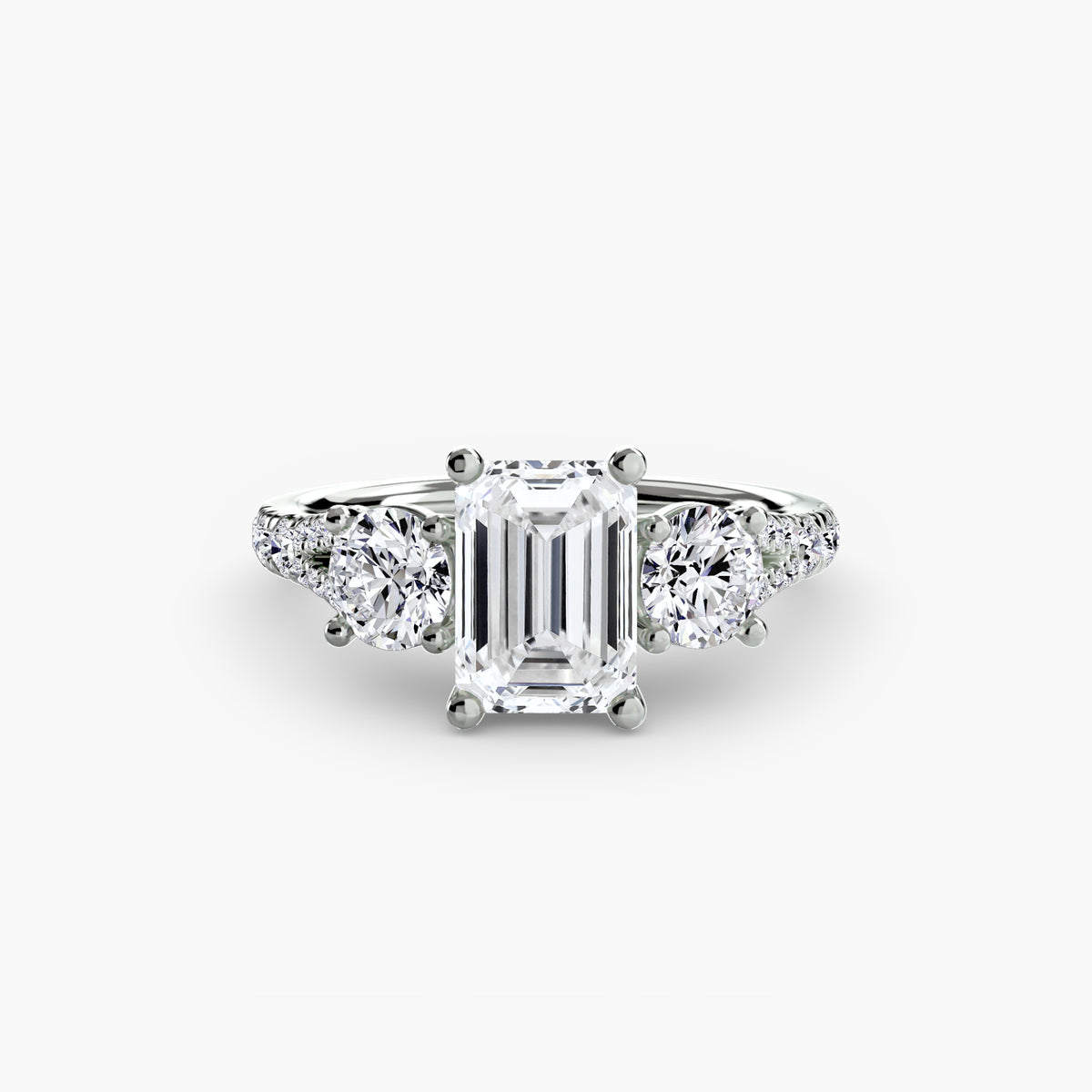 3 Stone with Pavé Band