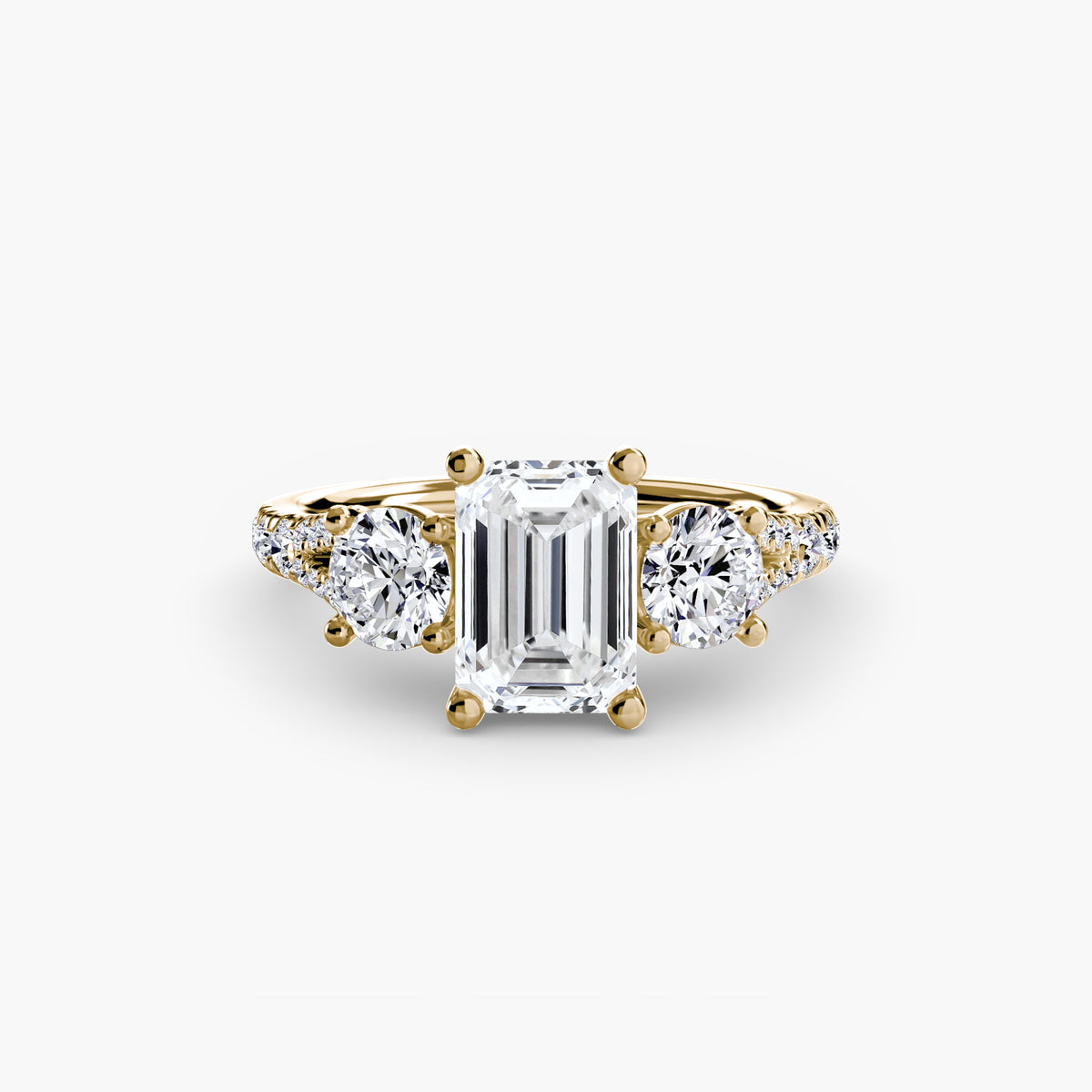 3 Stone with Pavé Band