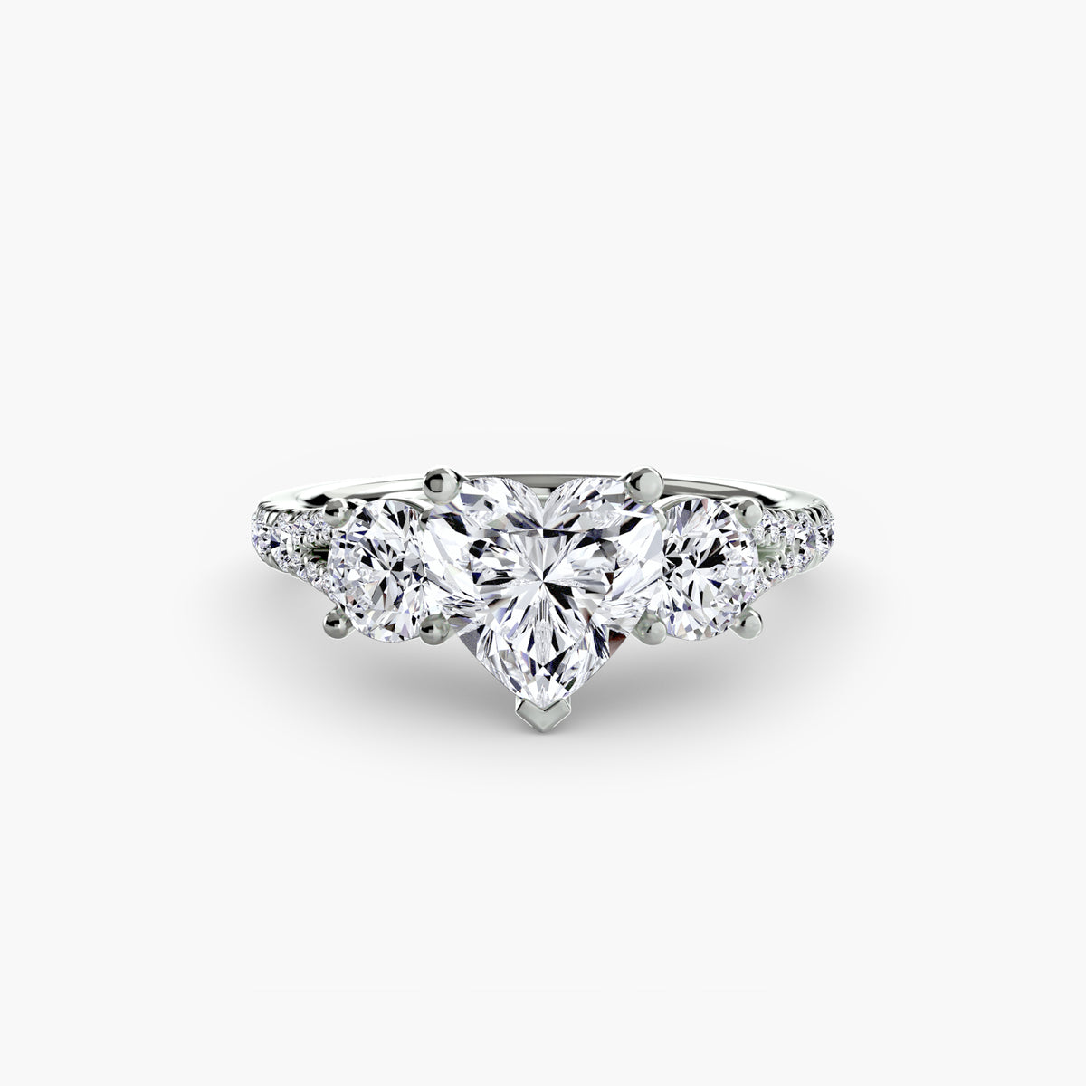 3 Stone with Pavé Band