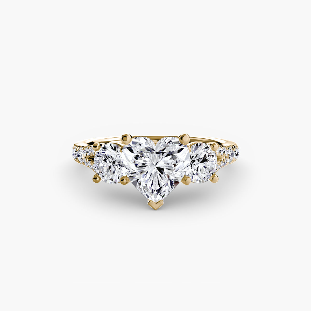 3 Stone with Pavé Band