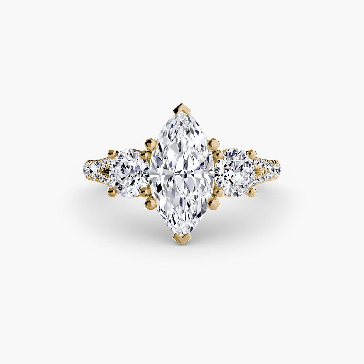 3 Stone with Pavé Band