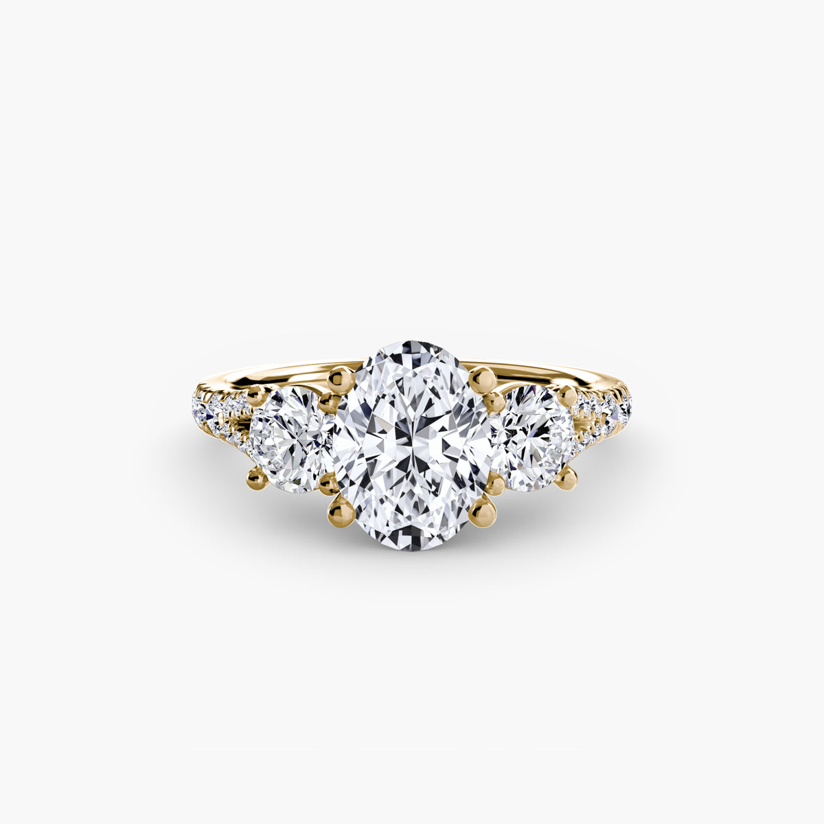 3 Stone with Pavé Band