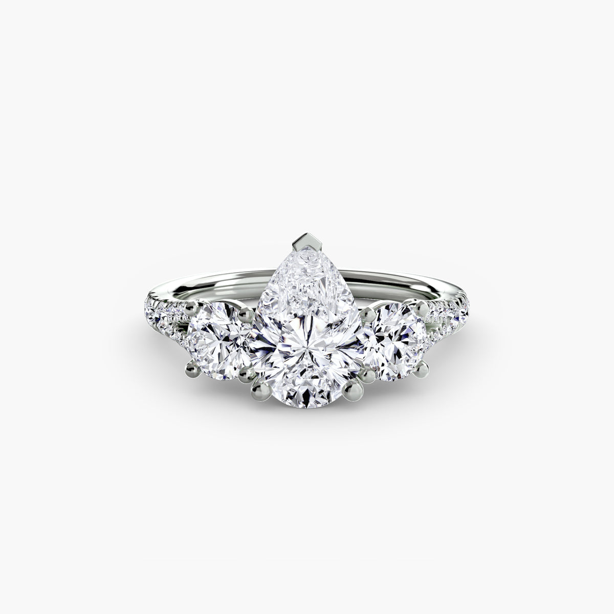 3 Stone with Pavé Band