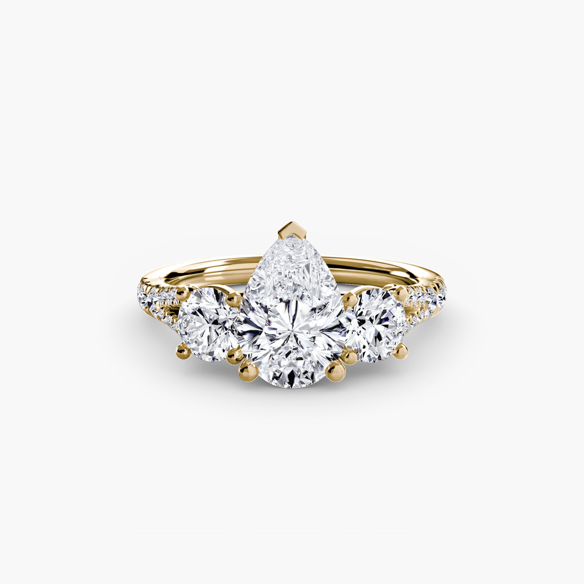 3 Stone with Pavé Band