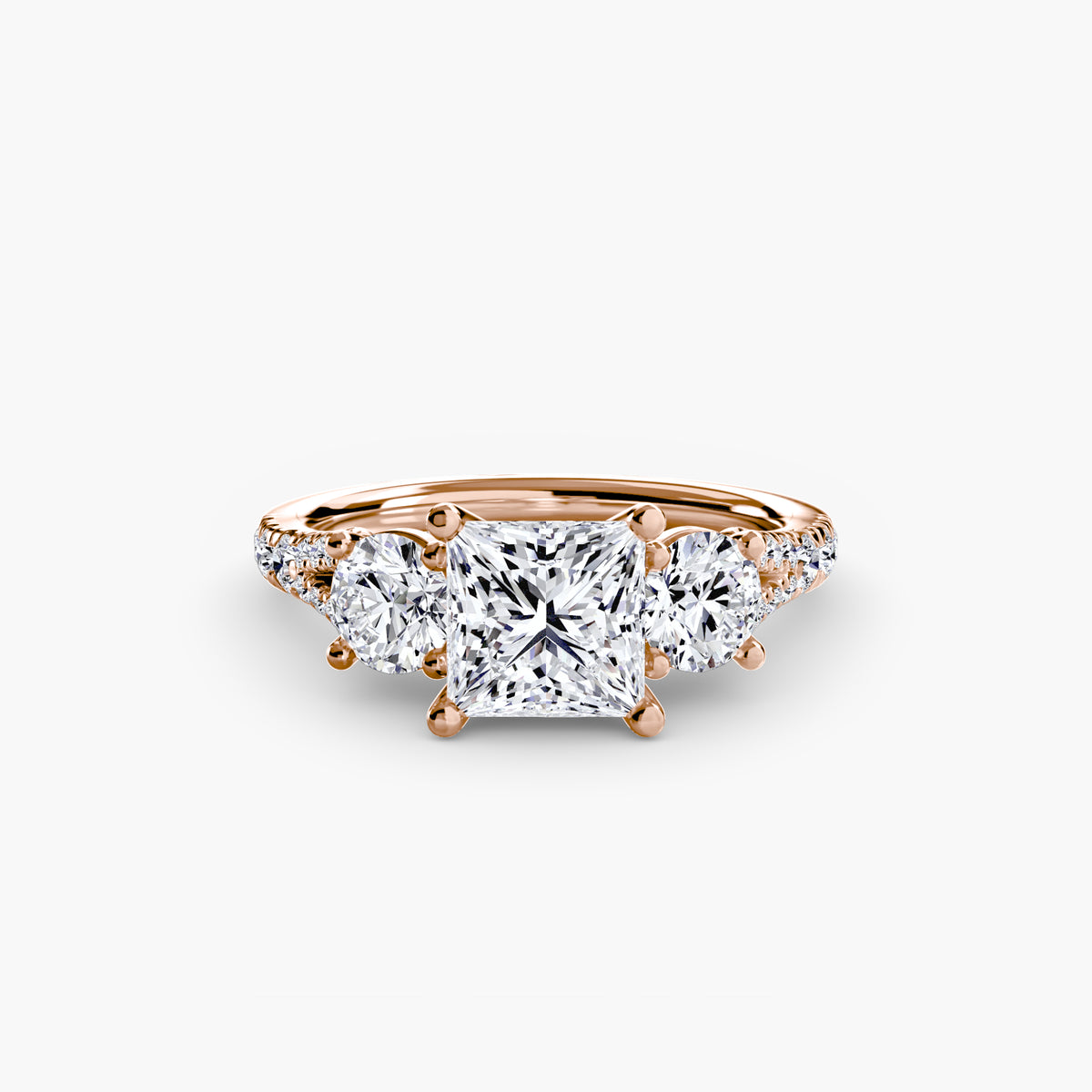 3 Stone with Pavé Band