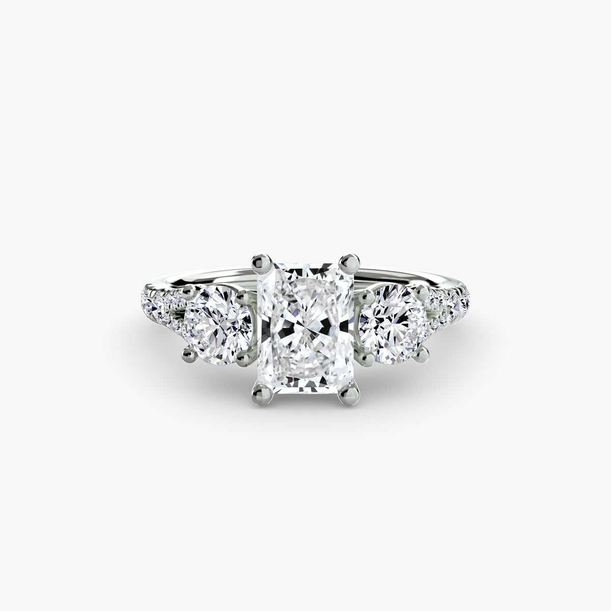 3 Stone with Pavé Band