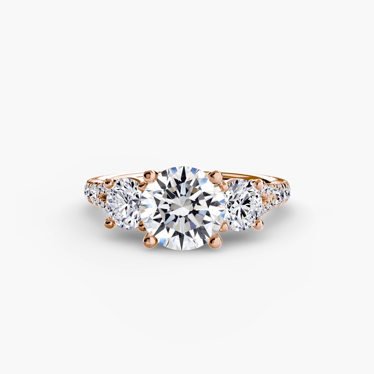 3 Stone with Pavé Band