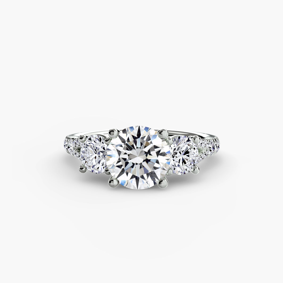 3 Stone with Pavé Band