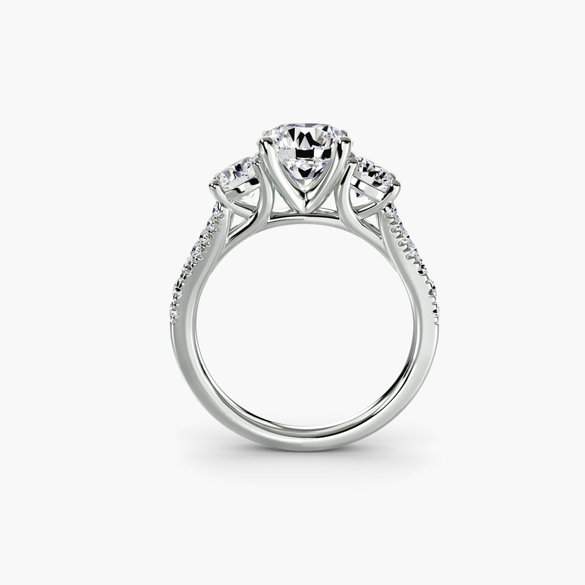 3 Stone with Pavé Band