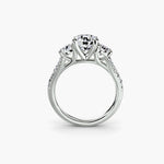 3 Stone with Pavé Band