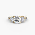 3 Stone with Pavé Band