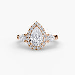 Pear shape Diamond Ring with Halo