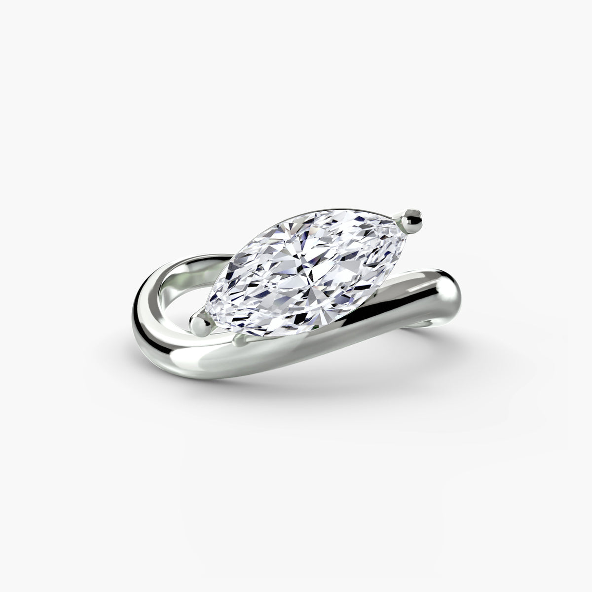 Natural Wave Marquise Diamond Ring