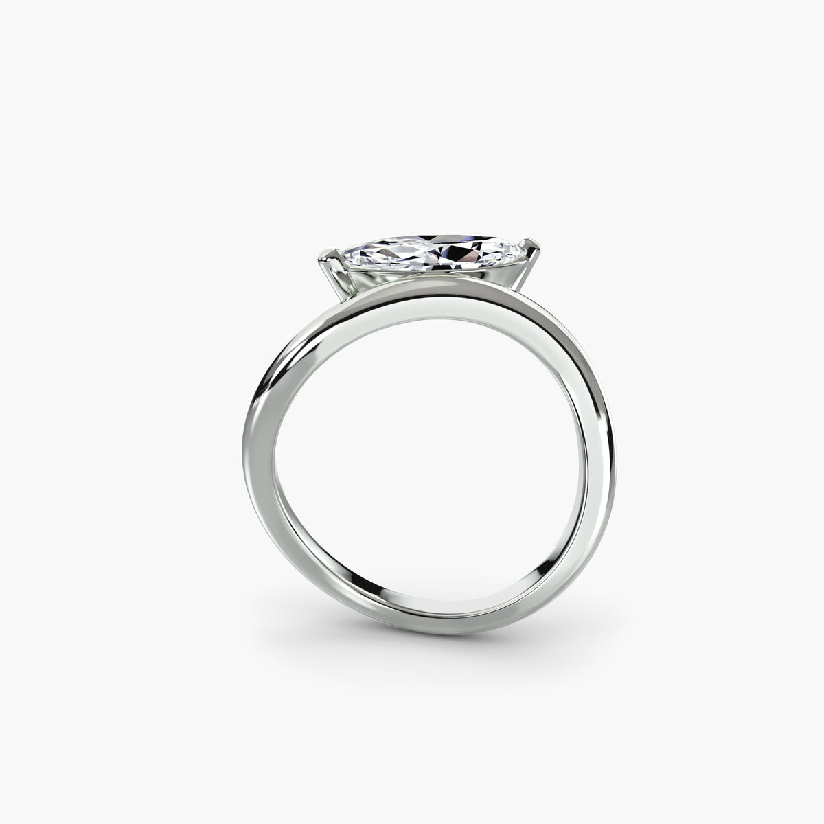 Natural Wave Marquise Diamond Ring