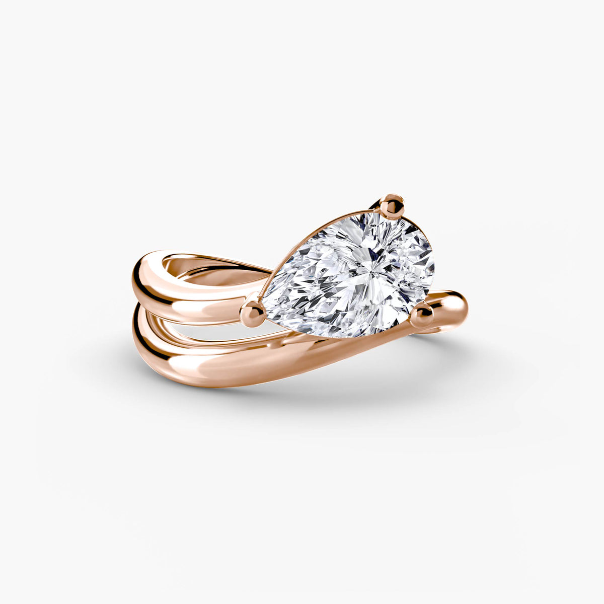 Pear Shape Diamond Wave Ring