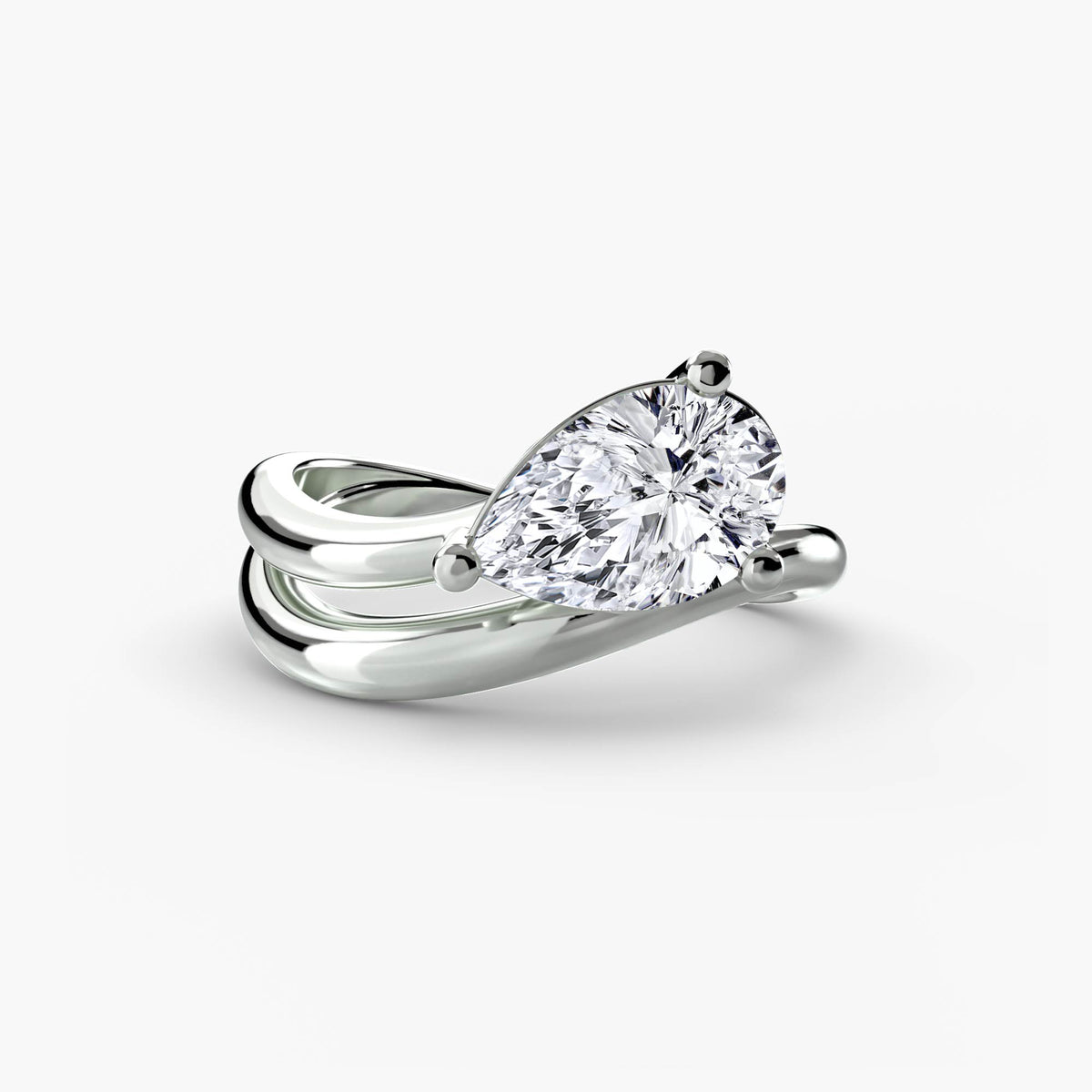 Pear Shape Diamond Wave Ring