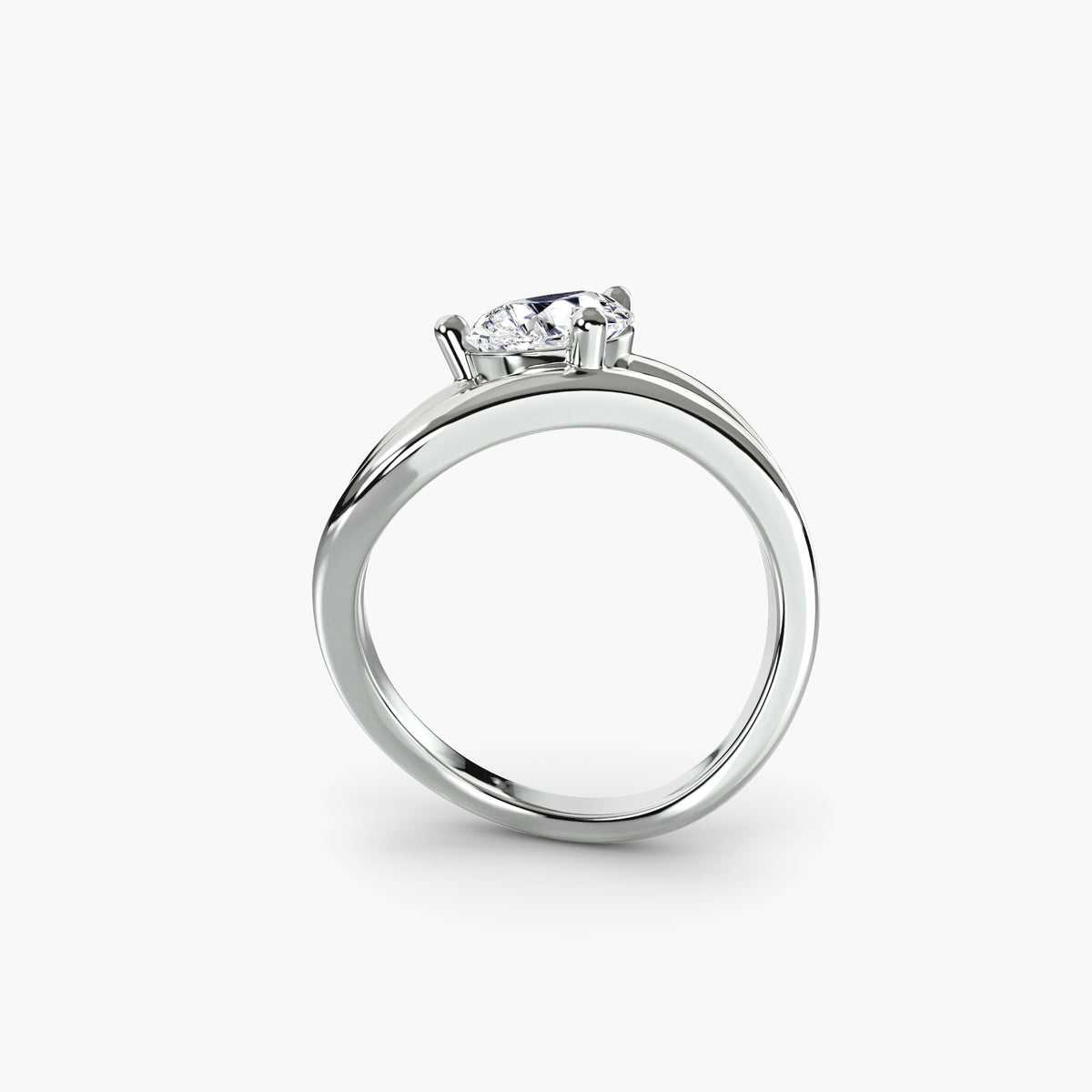 Pear shape Diamond Wave Ring