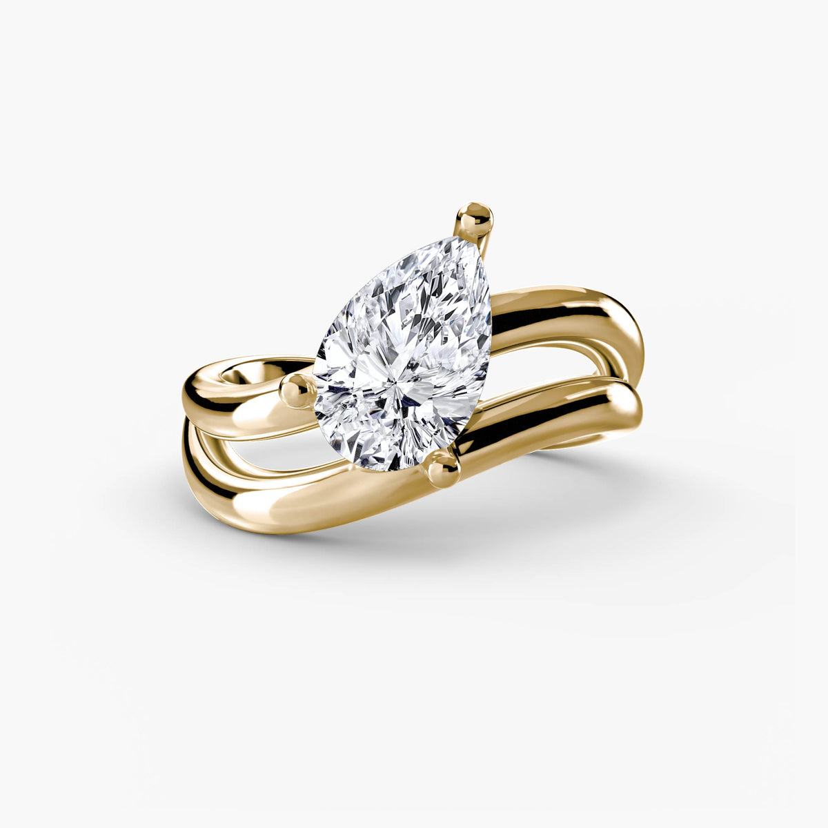 Pear shape Diamond Wave Ring