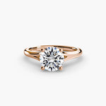 Solitaire Ring with V Shape Band