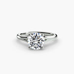 Solitaire Ring with V Shape Band