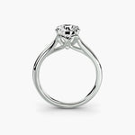 Solitaire Ring with V Shape Band