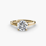 Solitaire Ring with V Shape Band