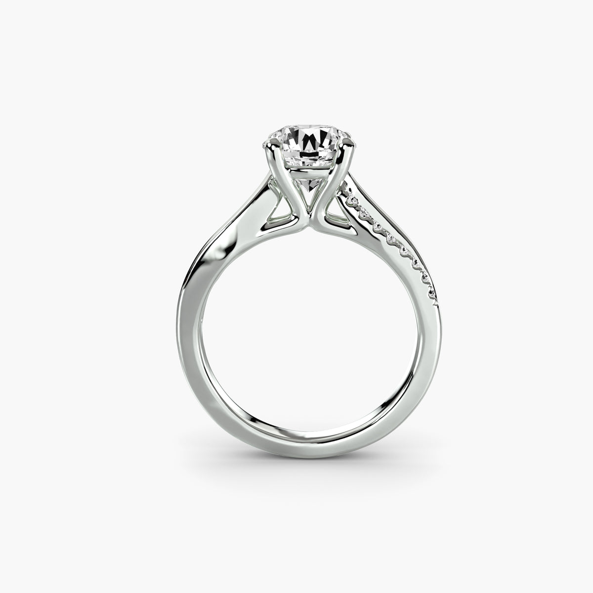 Solitaire Ring with Split Shank