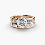Solitaire Ring with Baguette Channel