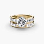 Solitaire Ring with Baguette Channel