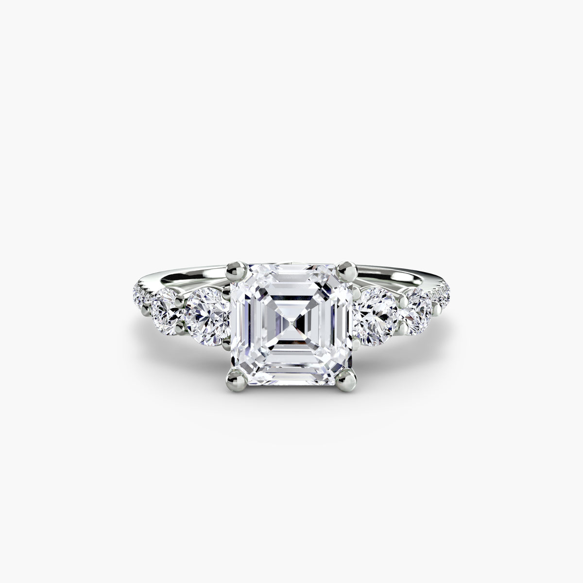 Solitaire Ring with Side Accent Stones