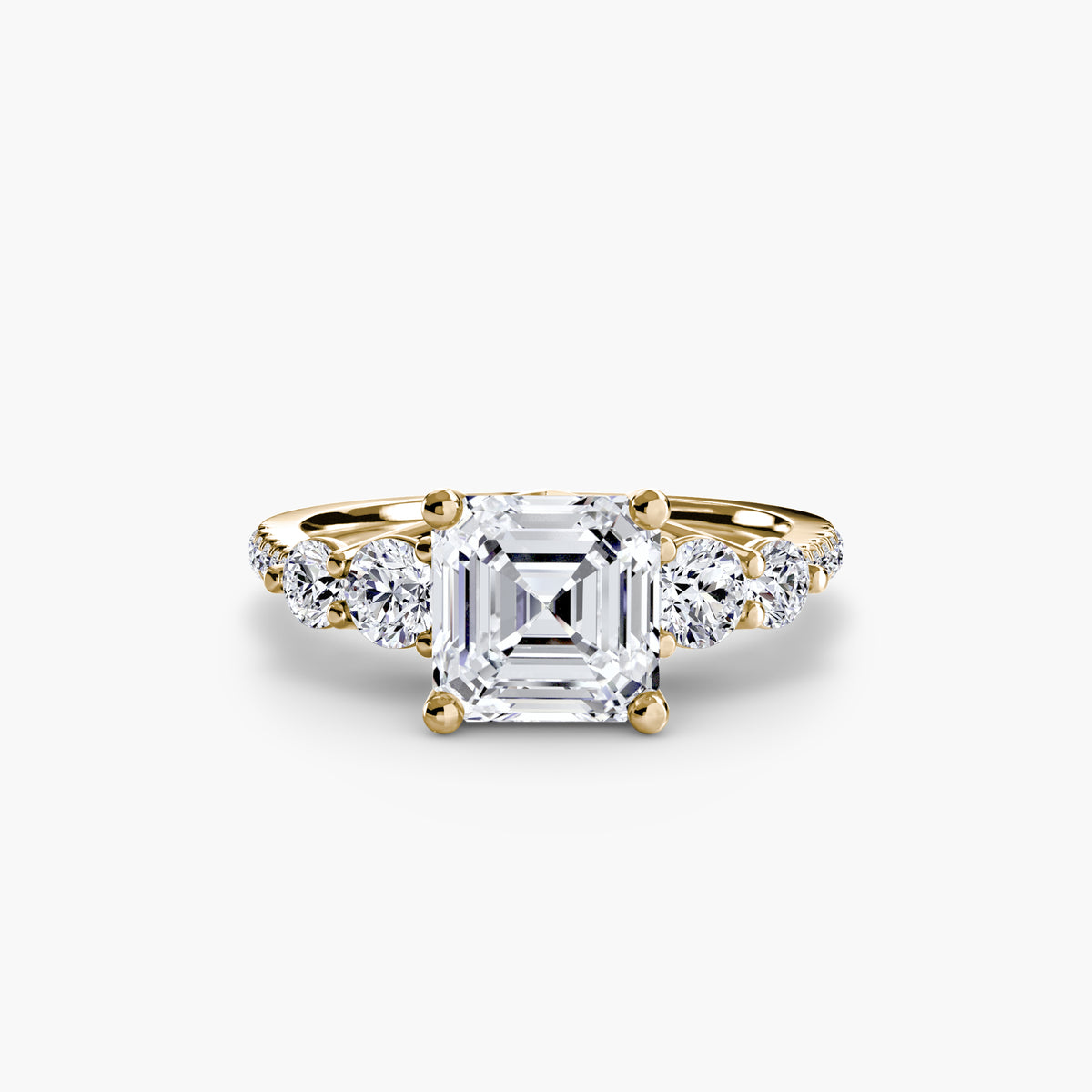 Solitaire Ring with Side Accent Stones