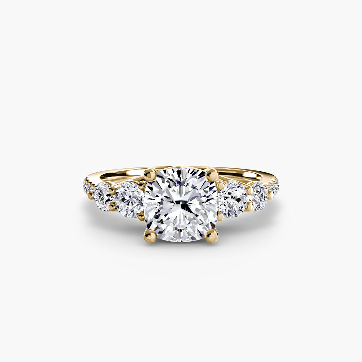 Solitaire Ring with Side Accent Stones
