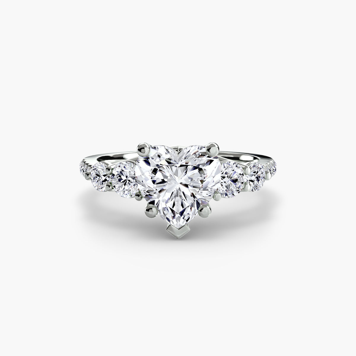 Solitaire Ring with Side Accent Stones