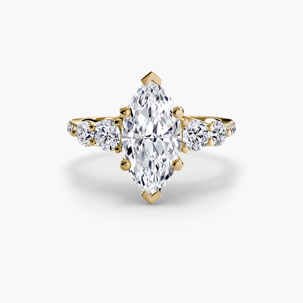 Solitaire Ring with Side Accent Stones