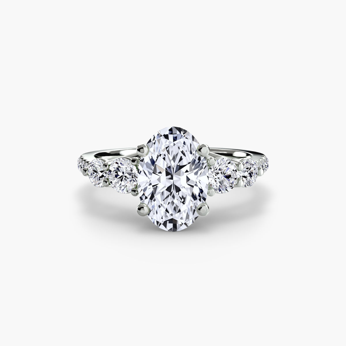 Solitaire Ring with Side Accent Stones
