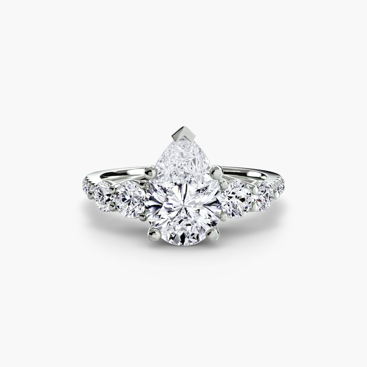 Solitaire Ring with Side Accent Stones