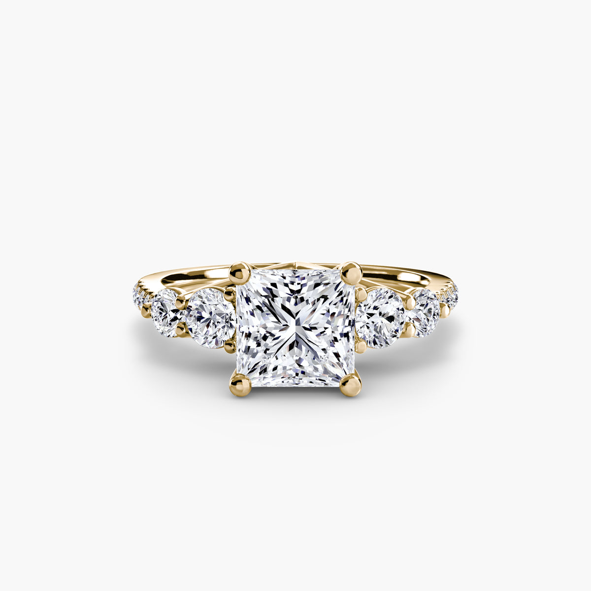 Solitaire Ring with Side Accent Stones