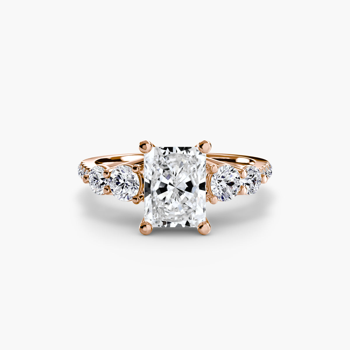 Solitaire Ring with Side Accent Stones