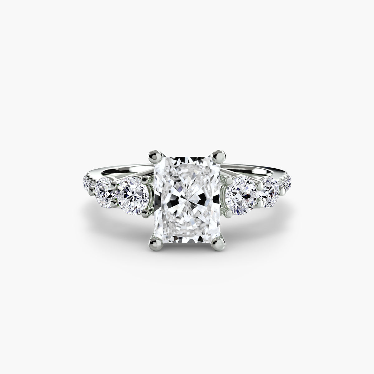 Solitaire Ring with Side Accent Stones