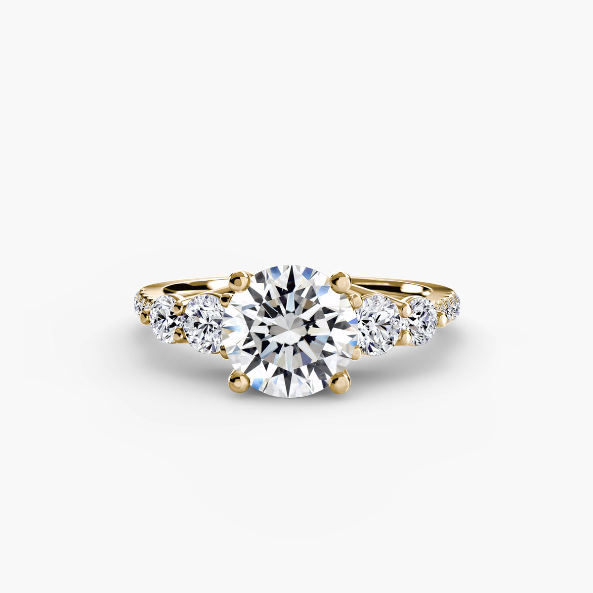 Solitaire Ring with Side Accent Stones