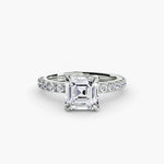 Hidden Halo Ring with Pavé sides