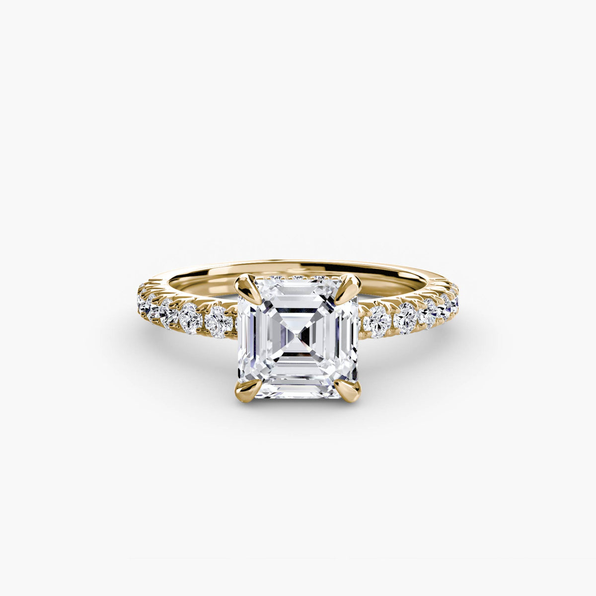 Hidden Halo Ring with Pavé sides