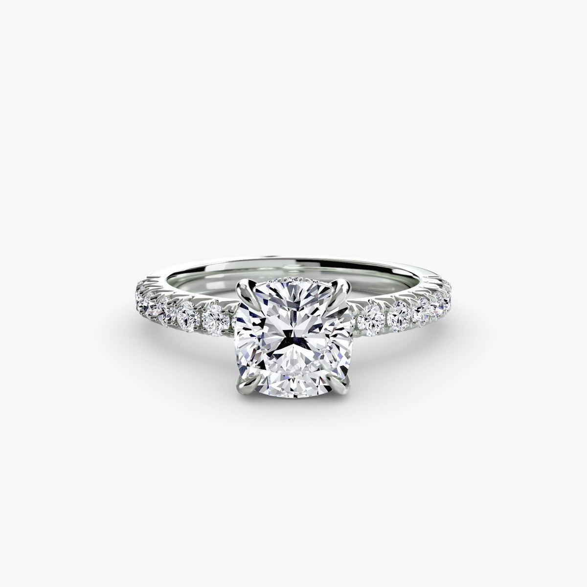 Hidden Halo Ring with Pavé sides