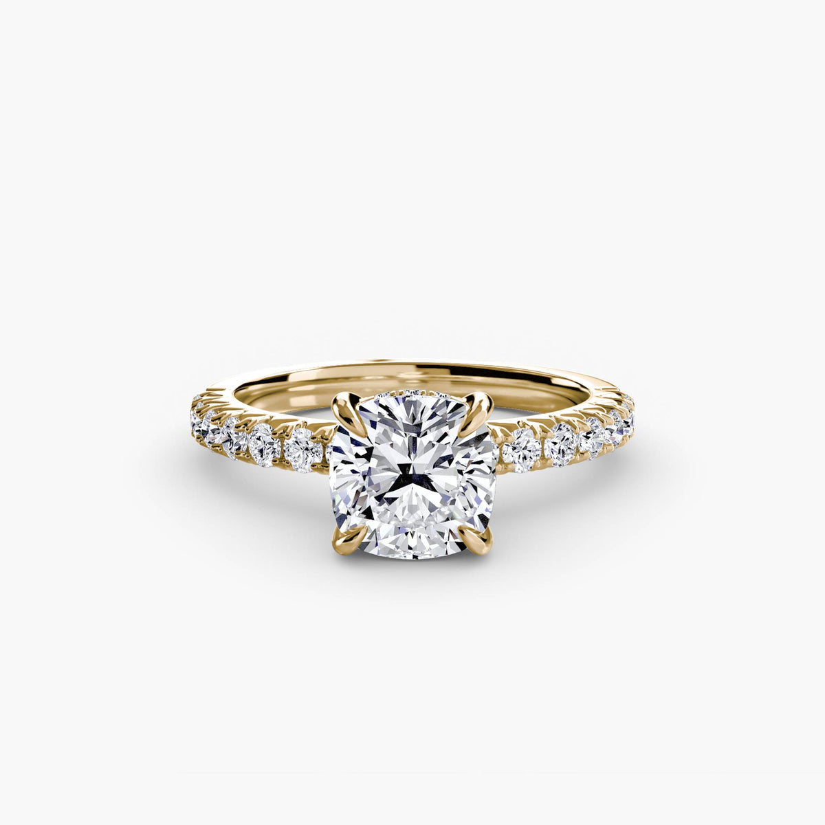 Hidden Halo Ring with Pavé sides