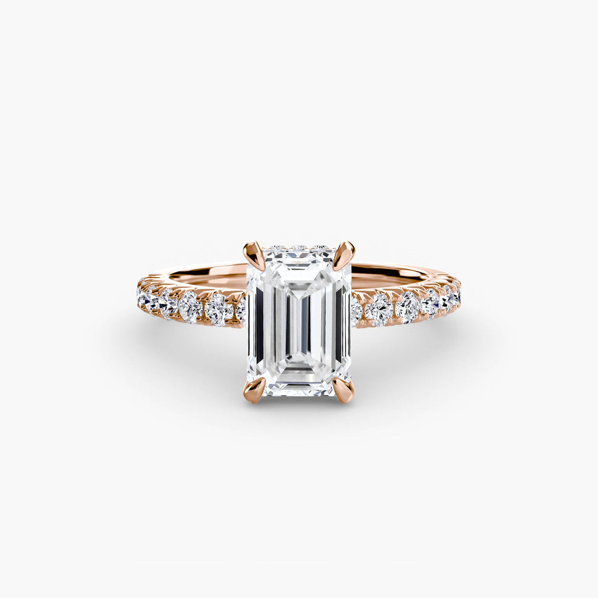 Hidden Halo Ring with Pavé sides