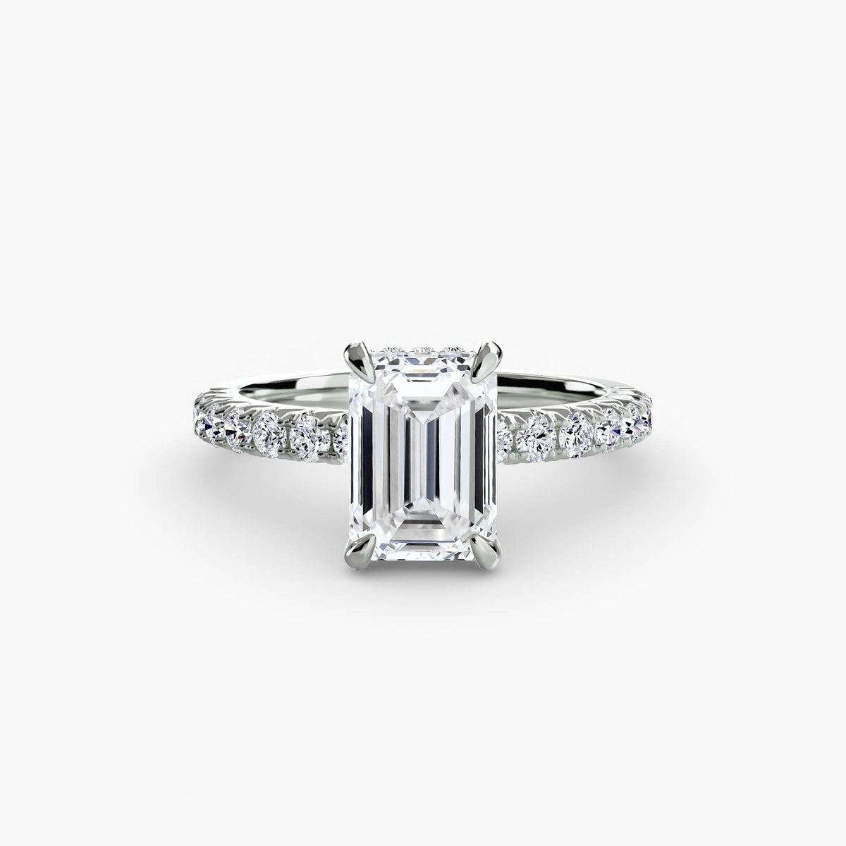 Hidden Halo Ring with Pavé sides