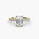 Hidden Halo Ring with Pavé sides
