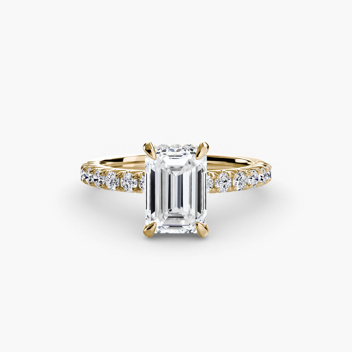 Hidden Halo Ring with Pavé sides