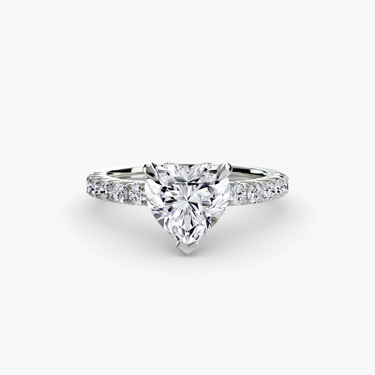 Hidden Halo Ring with Pavé sides