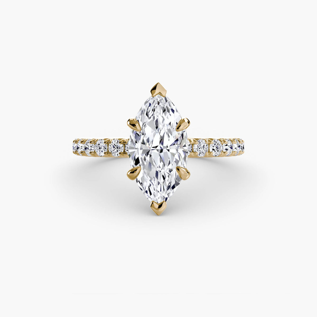 Hidden Halo Ring with Pavé sides